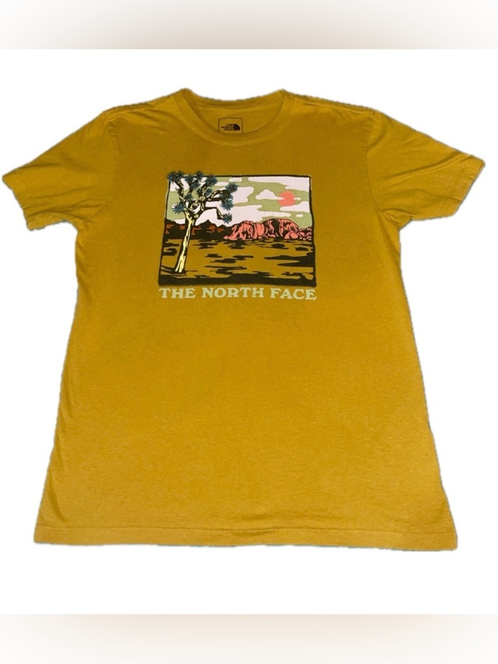 The North Face GI Graphic Tee Men’s Medium Mustard Yellow Joshua Tree Desert
